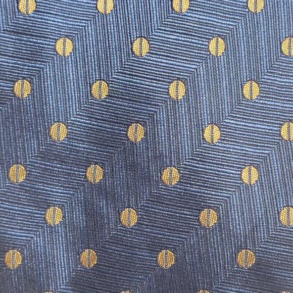 Ermenegildo Zenga Blue with Gold Circles Silk Tie - Picture 4 of 4